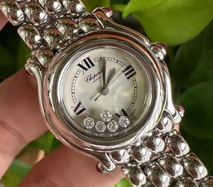 盒证98新26mm萧邦快乐钻石英女表正品 肖邦278250红宝石把头