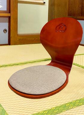 榻榻和室椅简约无座腿凳子懒人靠背米椅红木祥云椅子飘窗椅家用和