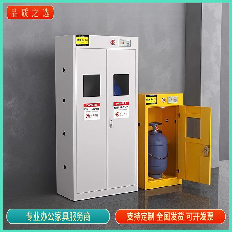 全钢防爆气瓶柜安全柜实验室双瓶煤气罐乙炔氮气氢气体钢瓶储存柜
