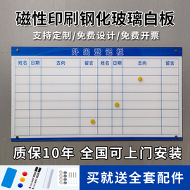 定制磁性印刷钢化玻璃白板公告栏记事板生产看板龙虎业绩榜五线谱