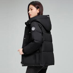 羽绒标服款51-8816女短冬新款时尚男女同小款个子国白鸭绒外
