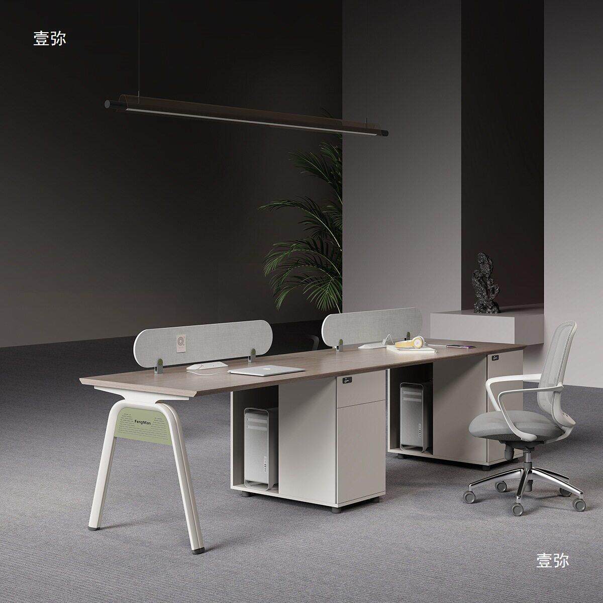 重庆办公家具现货员工位职员办公桌椅组合四人位屏风办工桌带插座