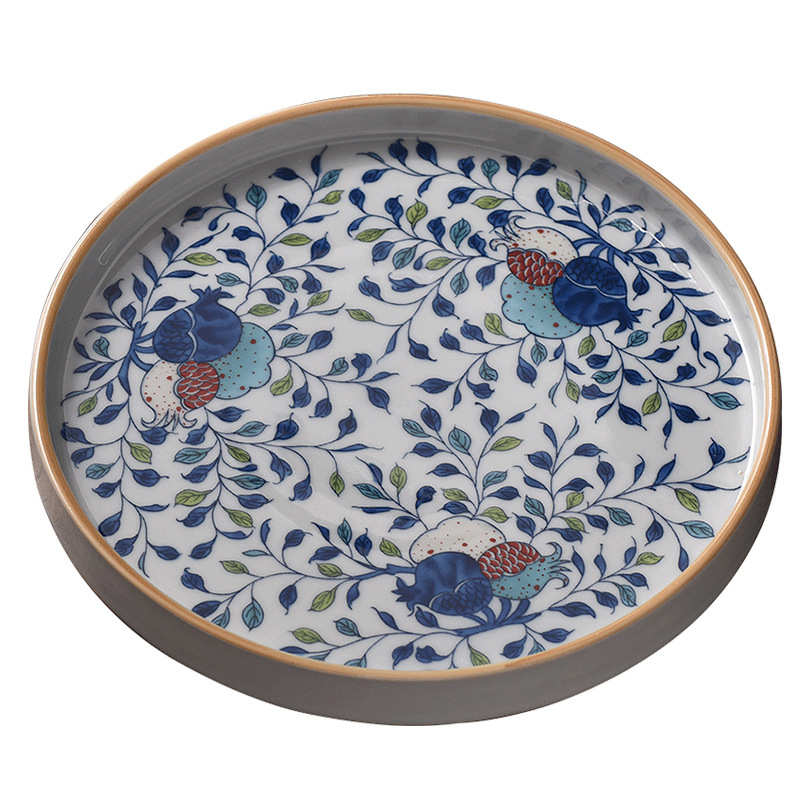 仿古青釉壶承干泡盘家用创意陶瓷茶承托盘中式茶具配件茶壶垫壶托