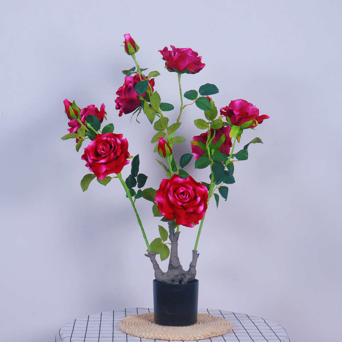 花树摆件仿真餐桌花树牡丹花假假绿客厅植盆栽摆件小电视柜仿真