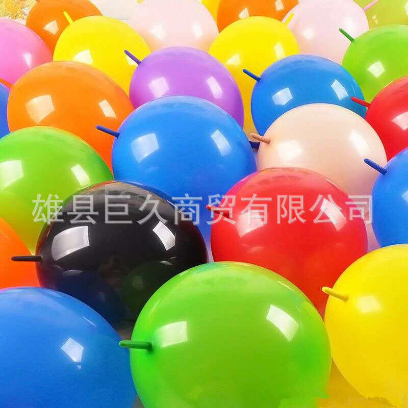 6寸10寸12寸尾巴气球 婚庆生日爱心造型连接球针尾灵可龙乳胶气球