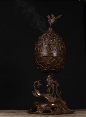 精品典藏铜龙博山炉 铜器古玩 摆件 家居书房客厅摆设