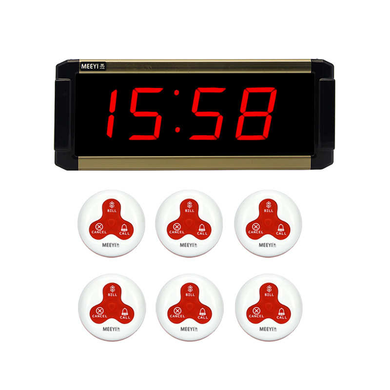 美一无线呼叫器 棋牌室餐厅足浴城酒吧自助餐厅 1拖6防水服务铃