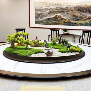 大圆桌中间盘摆花店餐摆件中式圆形创酒意桌芯装饰桌品摆设676968