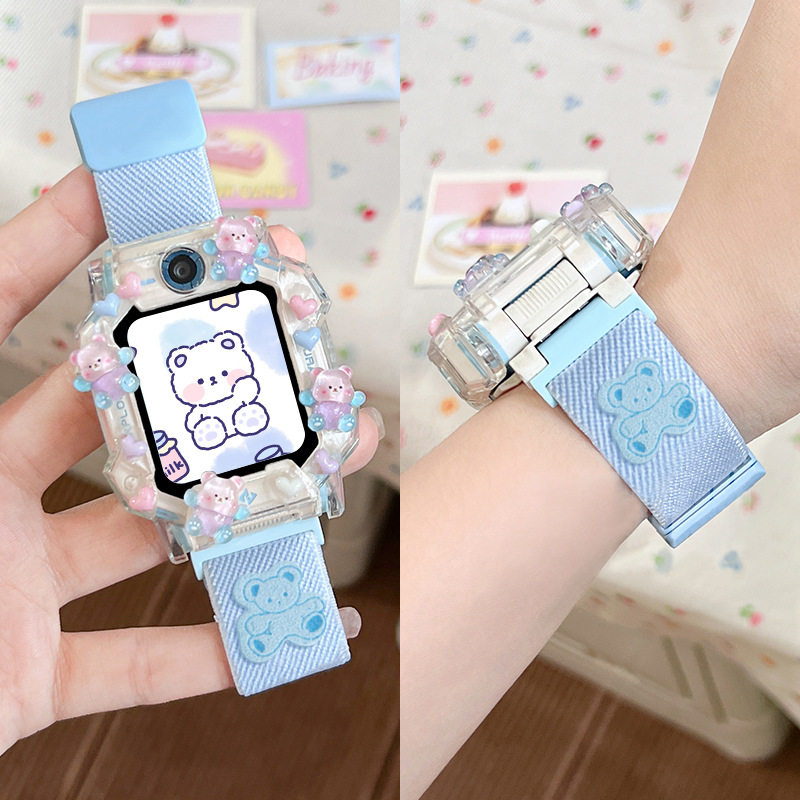 适用小天才W2028AC儿童电话手表N3表带编织磁吸z8/z7s/z6卡通/q2a