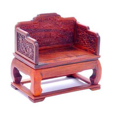 红木雕工艺品微型家具模型微缩小家具红酸枝宝座龙座中式摆件批发