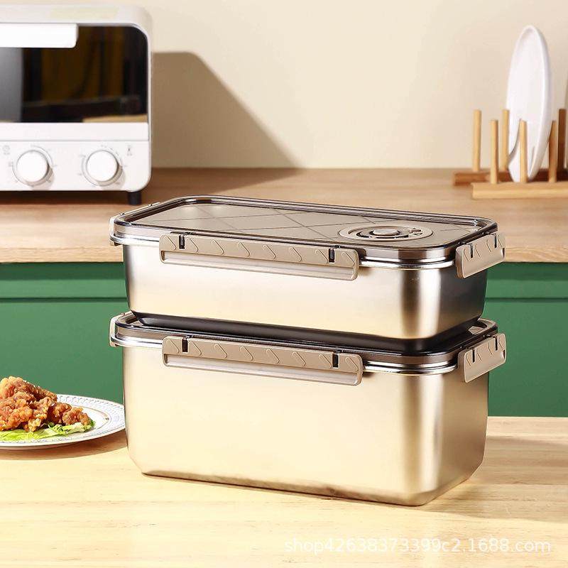 不锈钢304饺子盒冰箱保鲜冷藏盒多功能密封饭盒厨房大容量保鲜盒,收纳整理,智能收纳盒,淘宝优惠券,粉丝福利购,淘宝优惠卷