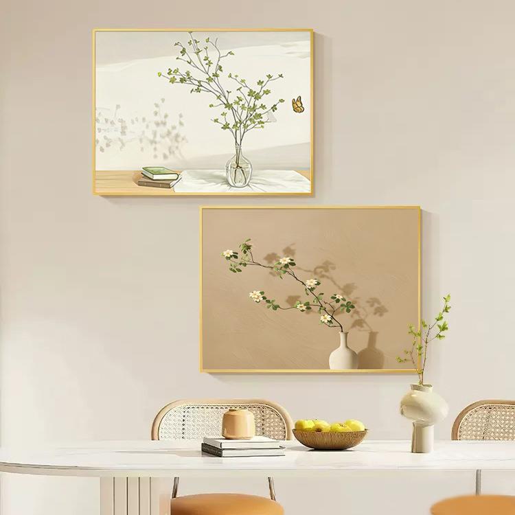 原木风电表箱装饰画北欧奶油风配电箱遮挡挂画绿植电闸盒开关壁画图片