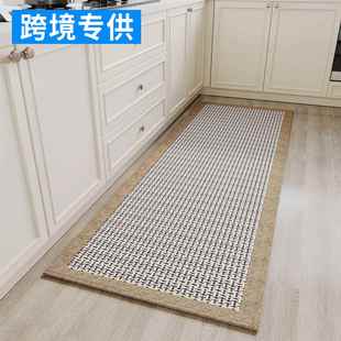 跨境厨房地垫吸水家用防滑脚垫防水防油免洗可擦耐脏地毯编织垫子