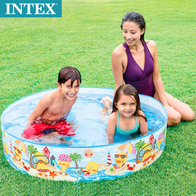 INTEX58477小号假日硬胶家庭游泳池儿童戏水池养鱼池免充气