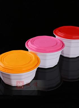 OQ5M一次性加厚1250/1500/1750塑料防盗锁扣餐盒圆形外卖打包碗