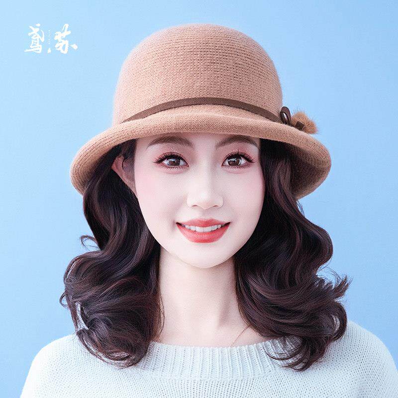 带假发帽子女款2025新款冬一体可拆卸短卷发假发全头套仿真人发丝
