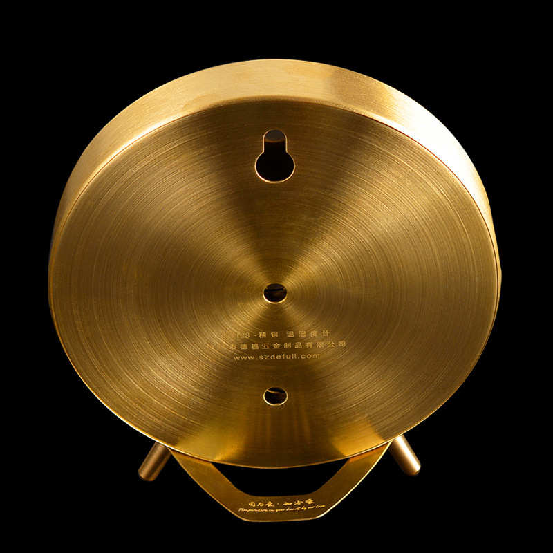 德福TH128精铜精钢金属温度计家用室内外温湿度计礼品