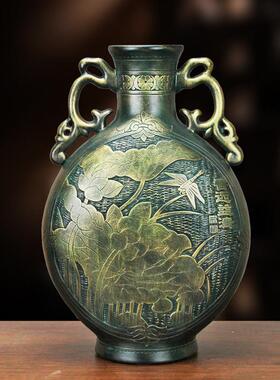 仿古青铜器陶瓷大摆件中式家居桌面装饰品工艺礼品摆饰客厅书房摆