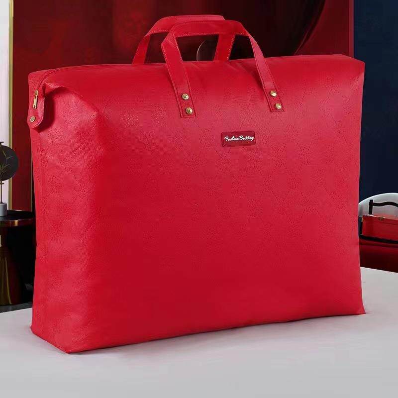 冬被芯羽绒被加大加厚包装袋 高档金属扣蚕丝被绒类四件套手提袋