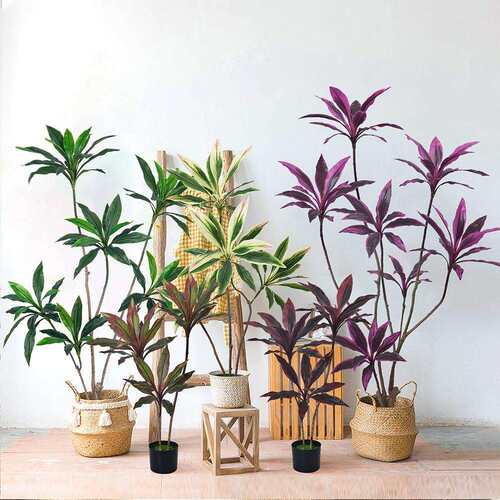 海虹仿真绿植巴西木天鹅绒室内高端假植物客厅装饰摆件工厂