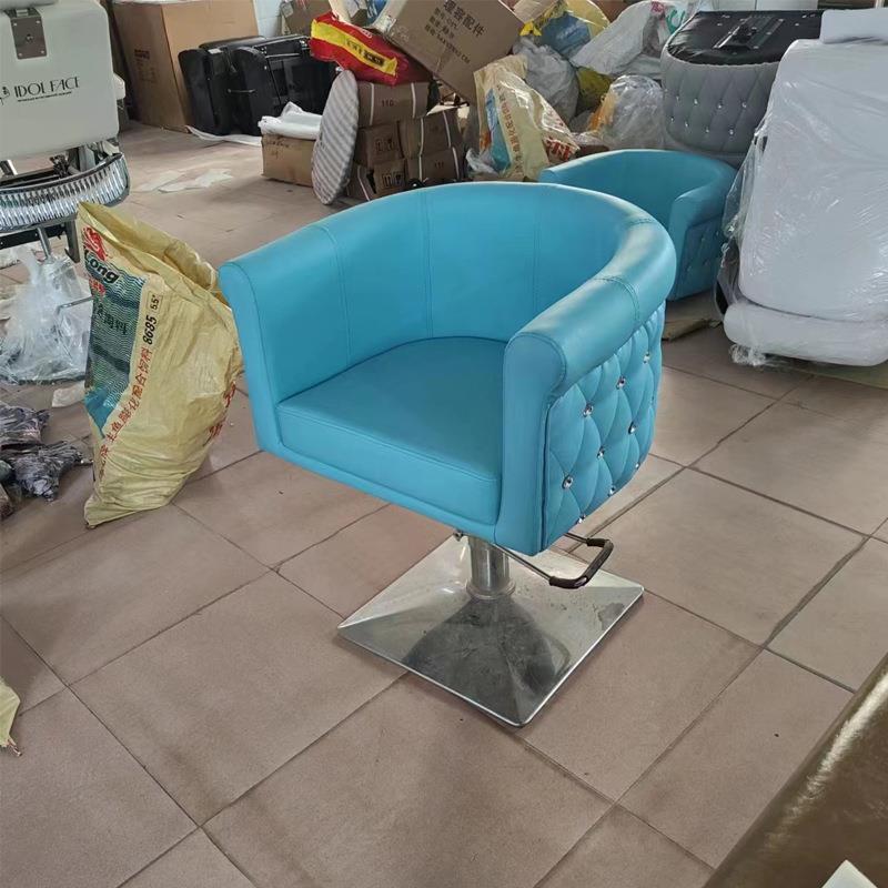 外贸美发椅理发店专用带钻拉扣理发椅子旋转升降烫染椅子沙龙家具