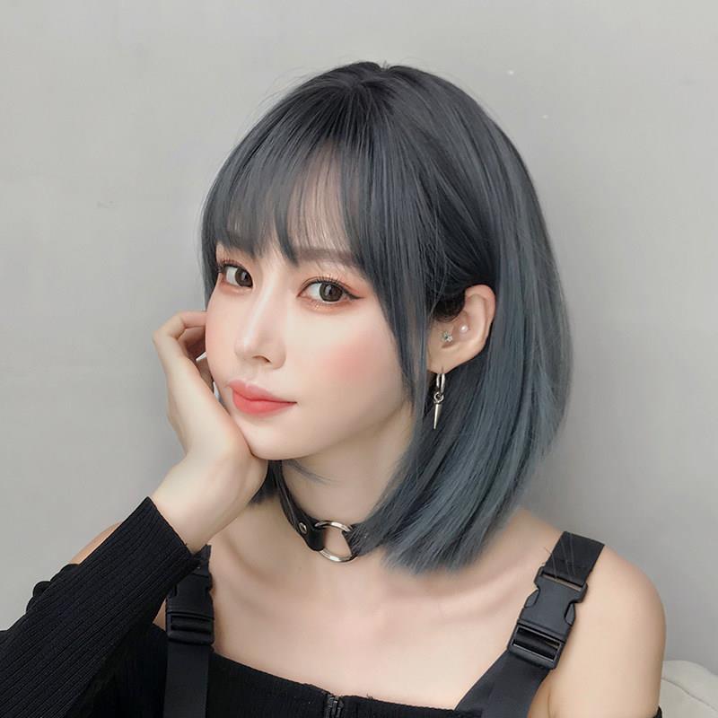 假发女短发漫画 画浏海锁骨发新式假发LISA同款假发全头套齐肩假