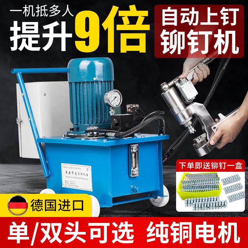 自动上钉液压铆钉机压铆机单双头铆接钳铆接机自动送料专用打孔器