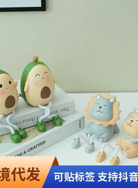 可爱少女心家居装饰树脂牛油果摆件吊脚人偶创意桌面小摆设品礼物