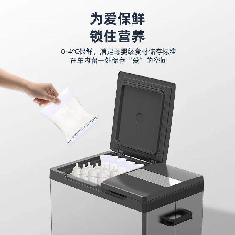 冰虎压缩机制冷车载冰箱12V24V双门冷冻冷藏分区车家两用小型冰柜