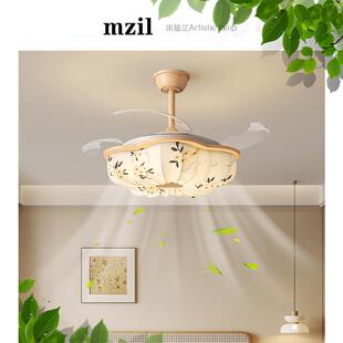 mzil米兹兰艺术风扇灯宋式美学星星卧室灯原木风餐厅吊灯创意灯
