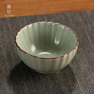 墨坊汝窑中式 主人新款 开片可养茶杯家用陶瓷纯色个人水杯单品茗