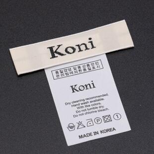衣服布标签 Koni韩国领标现货 服装 商标 亲肤柔软 木梭机缎面织唛