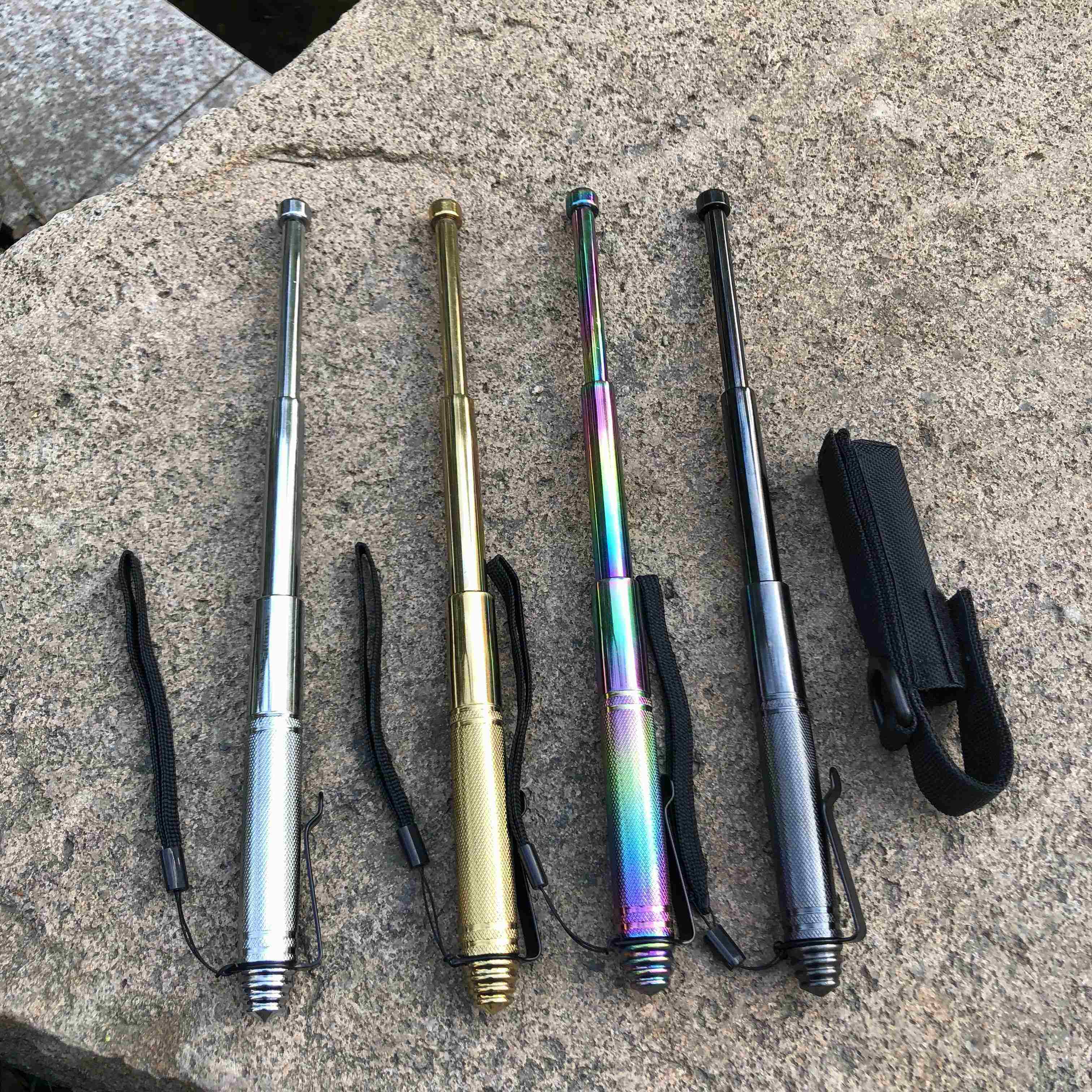 正品甩棍 伸缩甩鞭三棍女用防身棍便携打架武节器笔可碎砖甩棍辊