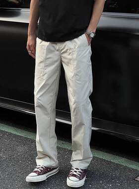 Entong夏季美式高街薄款工装休闲裤男新款宽松直筒宽松潮流长裤子