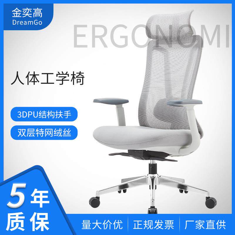 新款透气办公椅久坐不累人体工学靠背椅加厚棉座电脑会议椅子