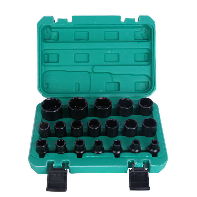 批发供应1/2短套筒19件套 气动加长套筒二分之一汽修多样式套筒