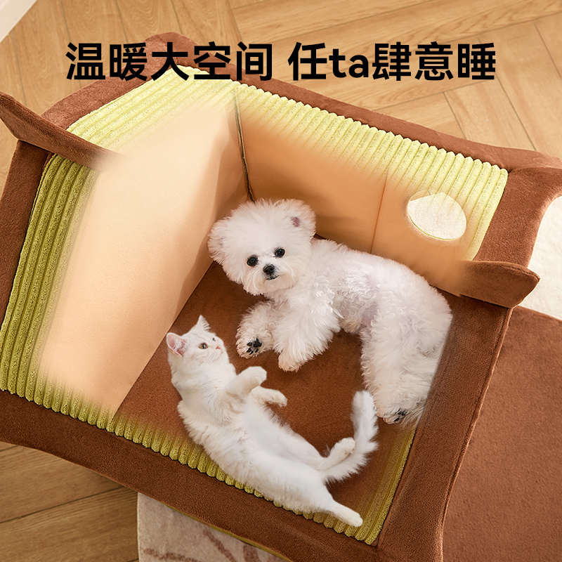 四季通用猫窝猫咪别墅冬季猫房古风猫屋保暖可拆洗猫窝垫厚款封闭