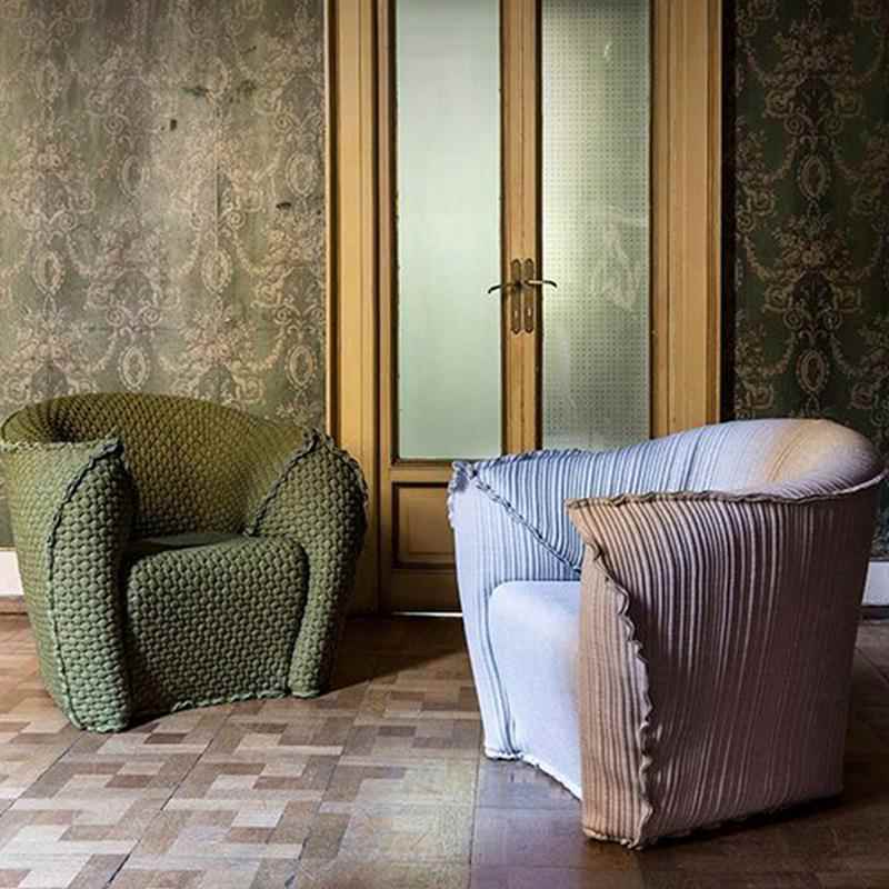 潘纳意式单人沙发椅设计师款布艺休闲扶手椅小户型轻奢中古风沙发