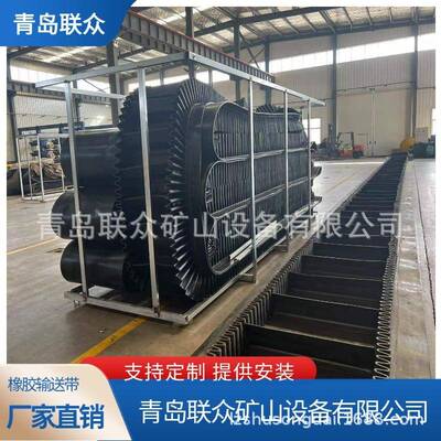 EP200聚酯布芯挡边输送带800*4耐磨耐高温橡胶运输带传输带