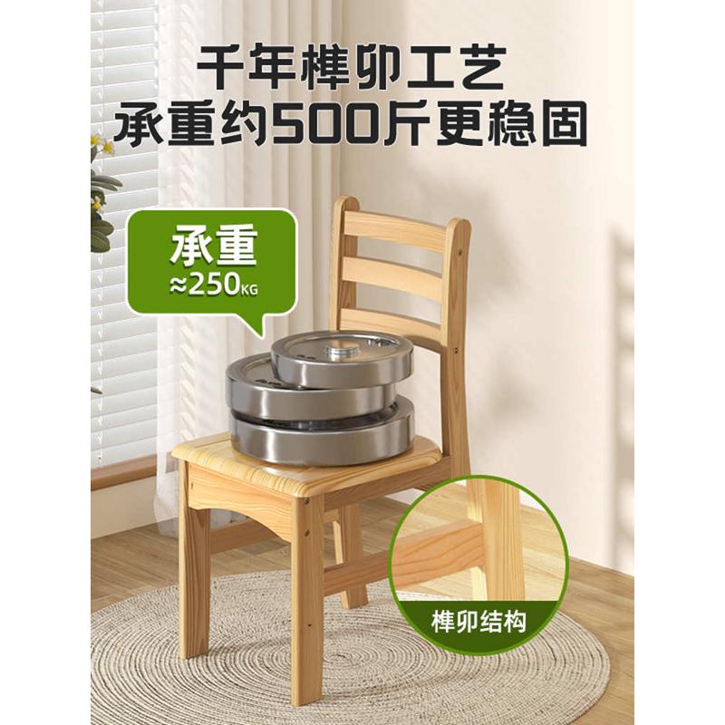 实木餐椅简约家用靠背椅餐桌椅纯木质凳子中式原木椅餐厅吃饭椅子