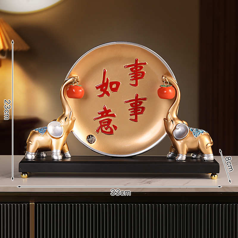 中式玄关阻断摆件观赏乔迁礼品摆设客厅招财柜轻大象奢猫新居装饰