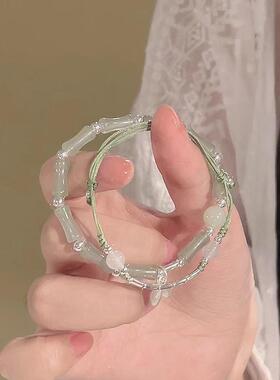 中式竹节树叶玉石复古