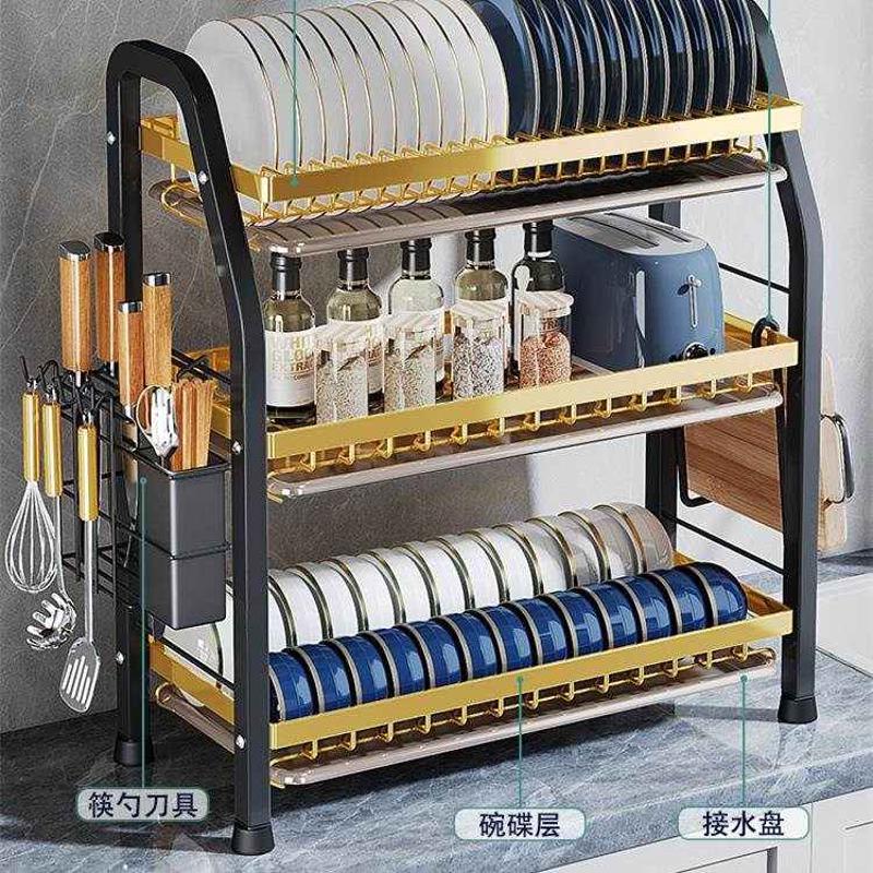 碗柜架收纳盒收纳架碗沥水家用架厨房放架多功能物碗筷碗盘碗碟置