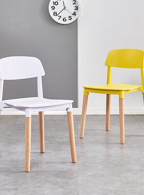 简单的人才椅子咖啡谈判桌和椅子Eames简单实木椅子成人靠背餐厅