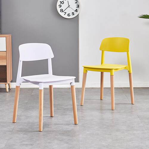 简单的人才椅子咖啡谈判桌和椅子Eames简单实木椅子成人靠背餐厅