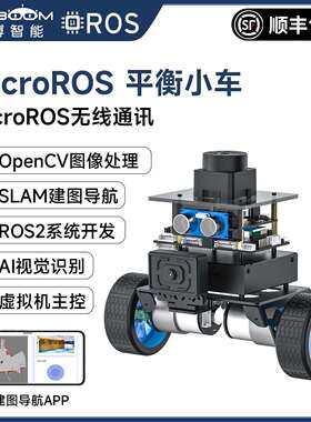 MicroROS机器人两轮自平衡ROS2小车AI视觉识别SLAM建图导航ESP32