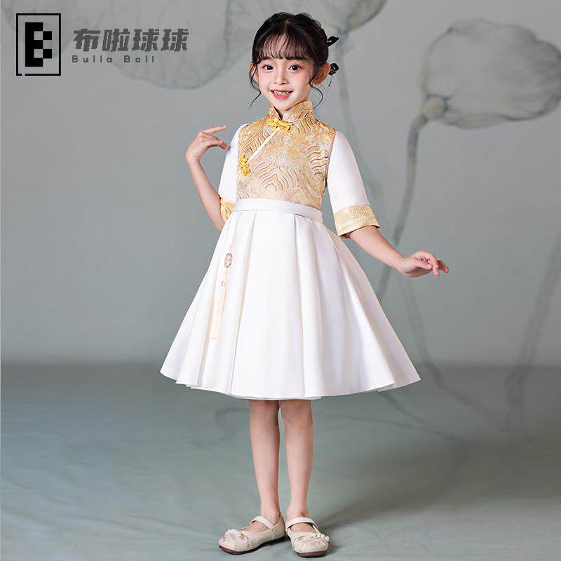 高档儿赛装童合唱团表演演服小学生中式男女诗歌朗诵比服装表服装