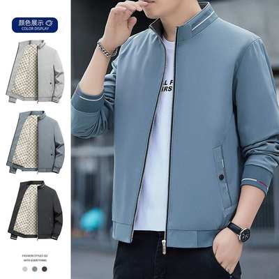 2025春季高品质夹克男中青年商务休闲大码通勤夹克衫男装外套批发