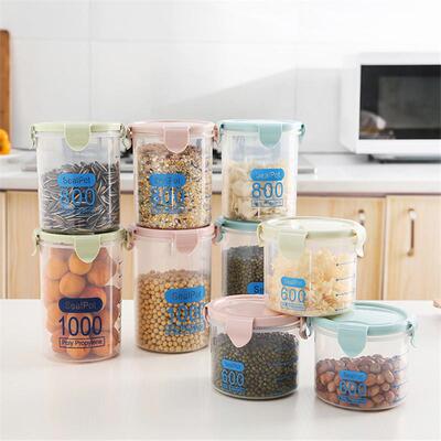 Manufacturer's grain refrigerator storage jars, transparent