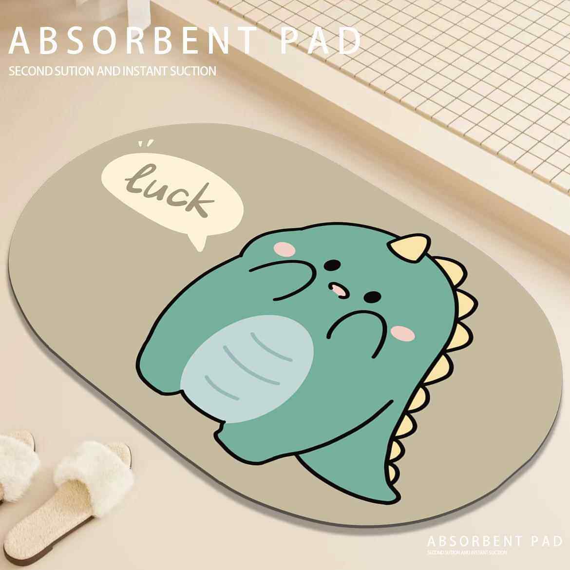 可爱动物浴室吸水防滑垫 卡通恐龙椭圆硅藻泥软垫 卫生间易干门垫,个性定制/设计服务/DIY,地毯/地垫定制,淘宝优惠券,粉丝福利购,淘宝优惠卷